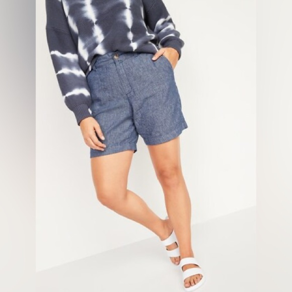 Old Navy Mid-Rise Everyday Linen Blend Short